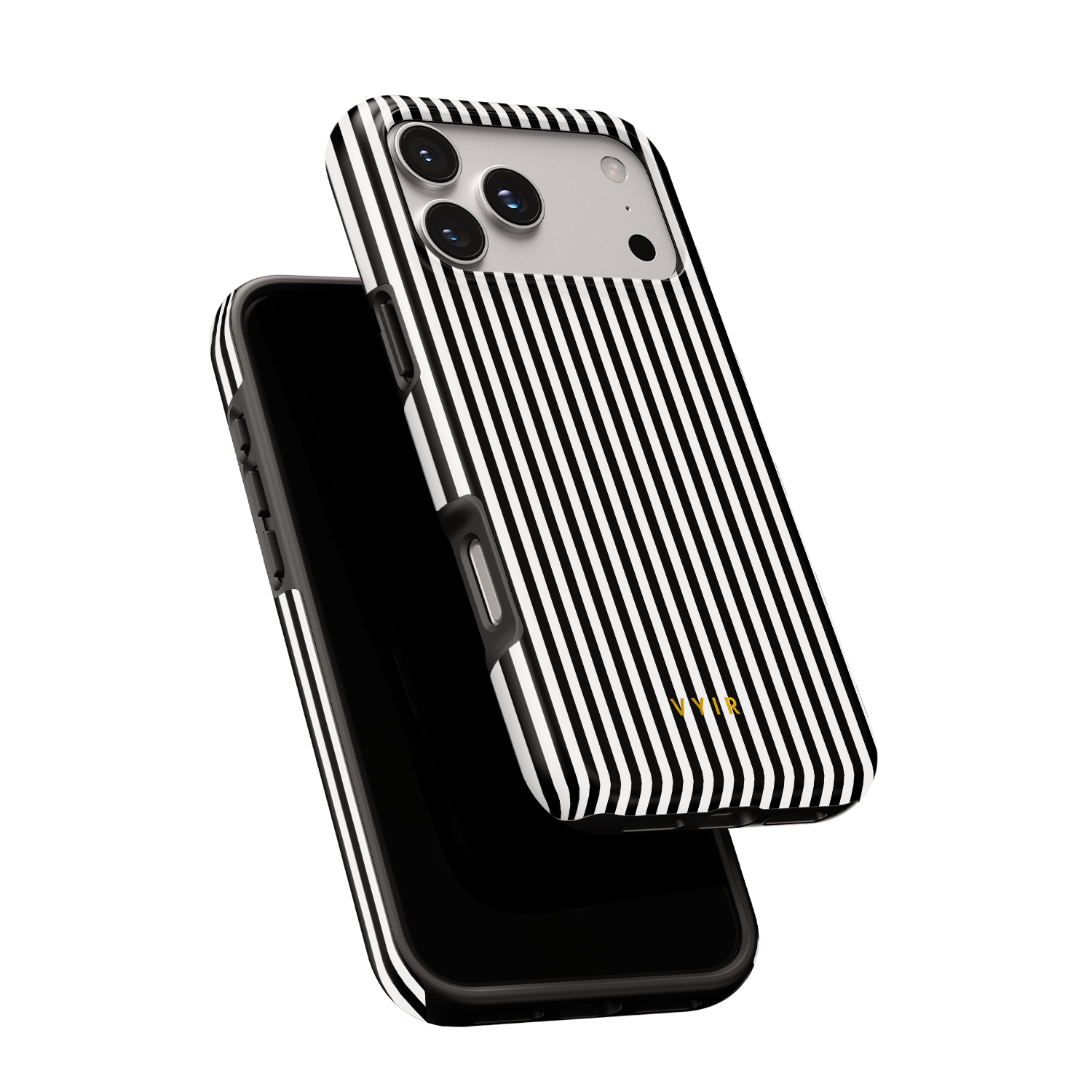 Vertical Stripes, Pinstripe Black and White - Shockproof MagSafe iPhone Case - VYIR