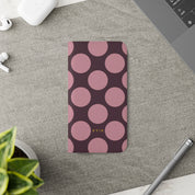 iPhone 13 Vegan Leather Wallet Case – Pink Plum Polka Dot Design - VYIR