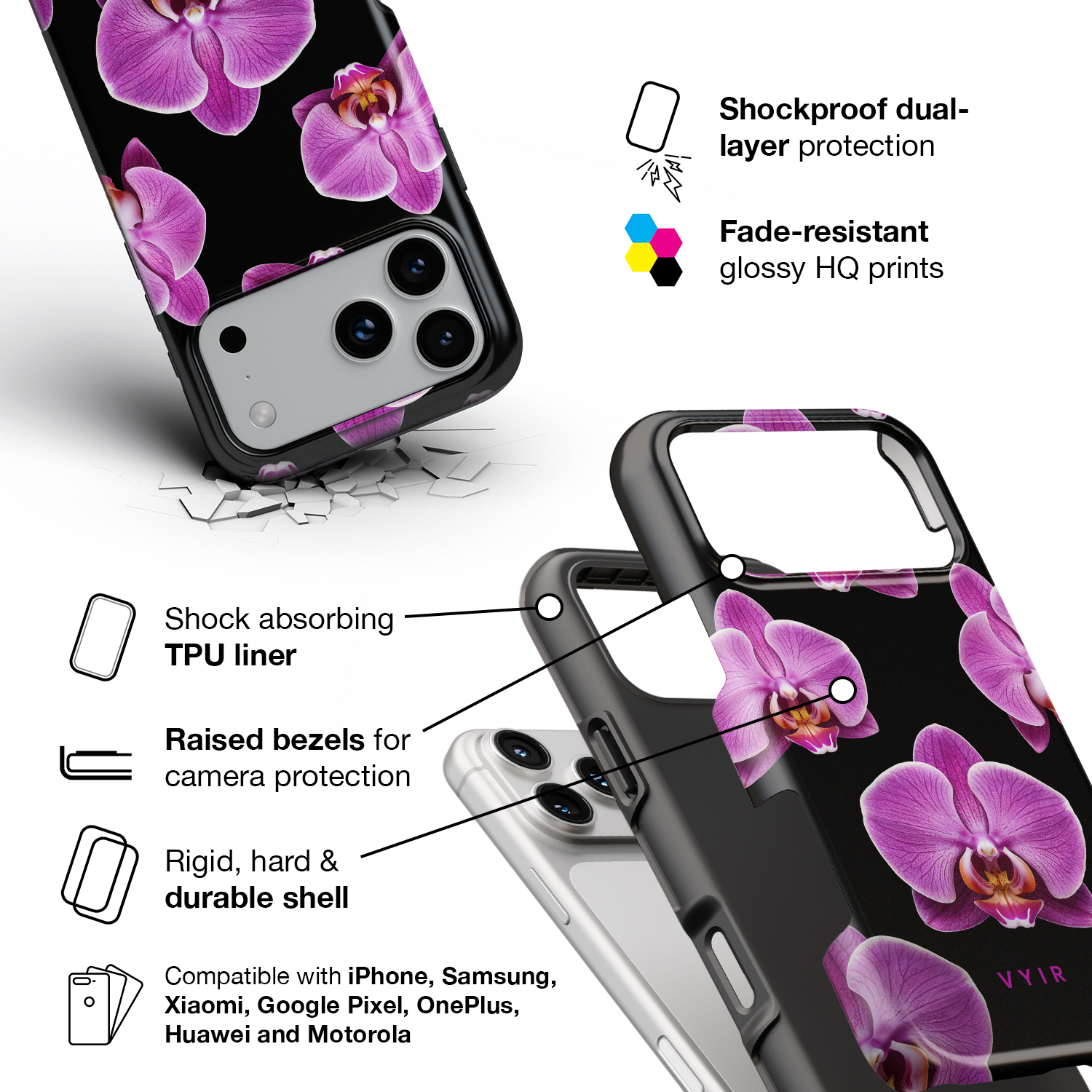 Orchid Noir - Shockproof Phone Case - VYIR