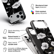 Elegant Inked Blossoms - Shockproof Phone Case - VYIR