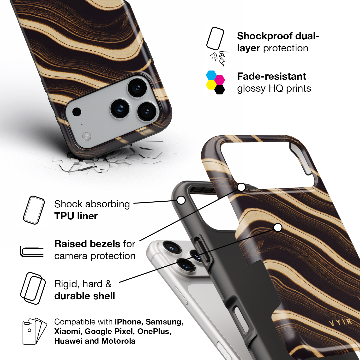 Obsidian Flow - Shockproof Phone Case - VYIR