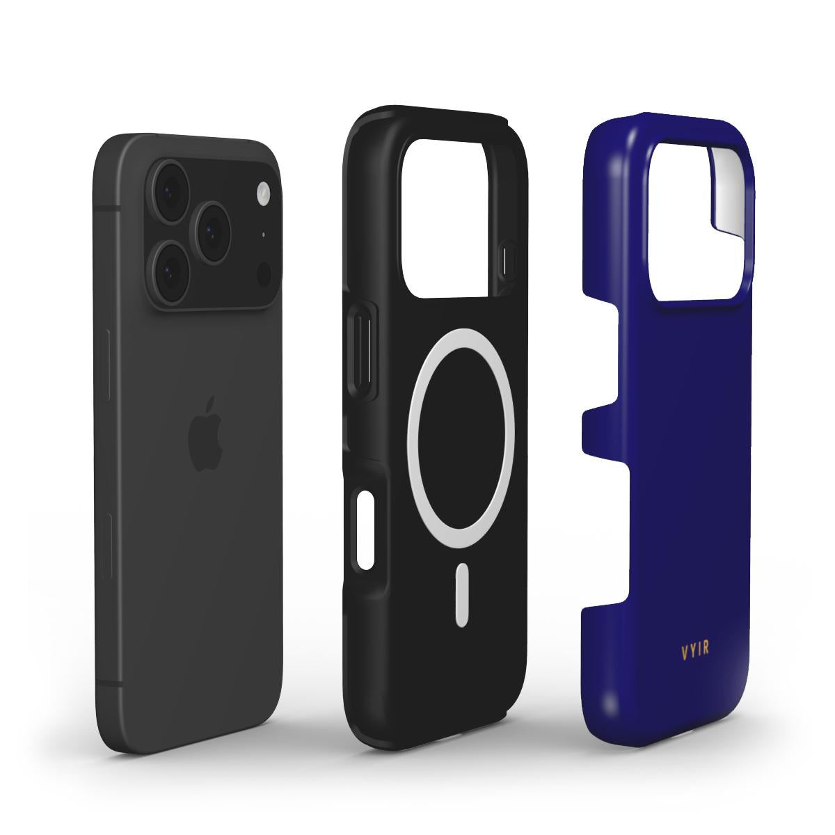 VYIR Signature Solid Colors, Navy Blue - Shockproof MagSafe iPhone Case - VYIR