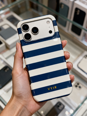 Horizontal Stripes, Old Money Blue - Tough Mobilskal