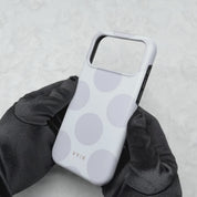 Large Polka Dots, Cloud Gray - Tough Mobilskal