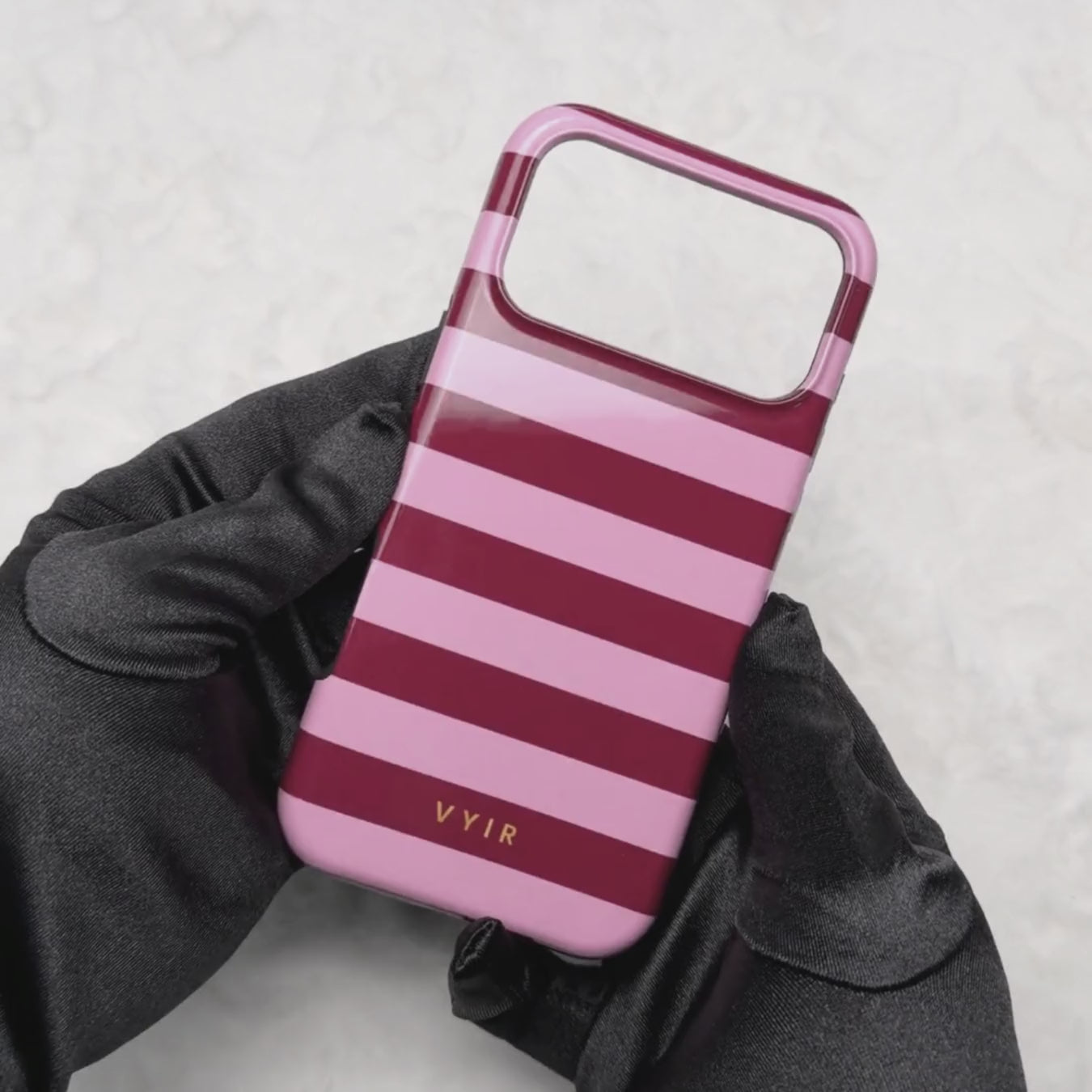 Horizontal Stripes, Candy Pink - Tough Mobilskal