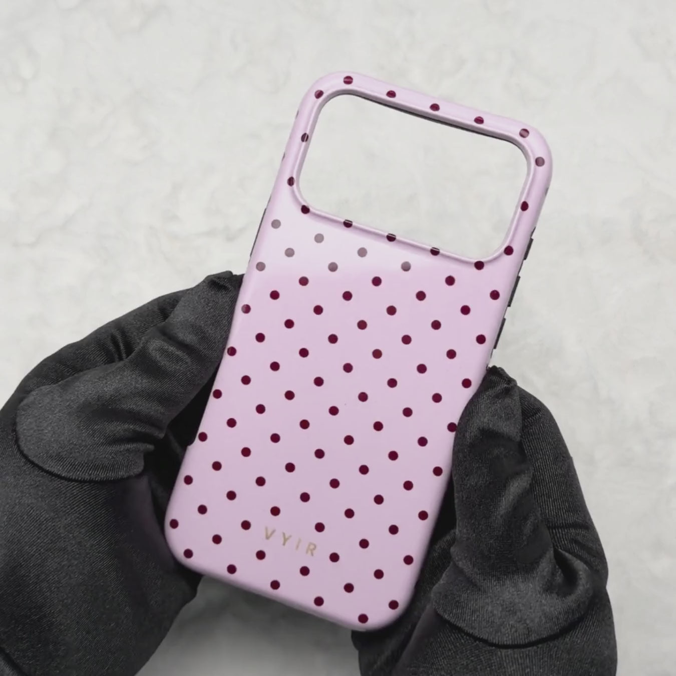 Tiny Polka Dots, Candy Pink - Tough Mobilskal