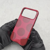 Large Polka Dots, Crimson Red - Tough MagSafe iPhone Skal