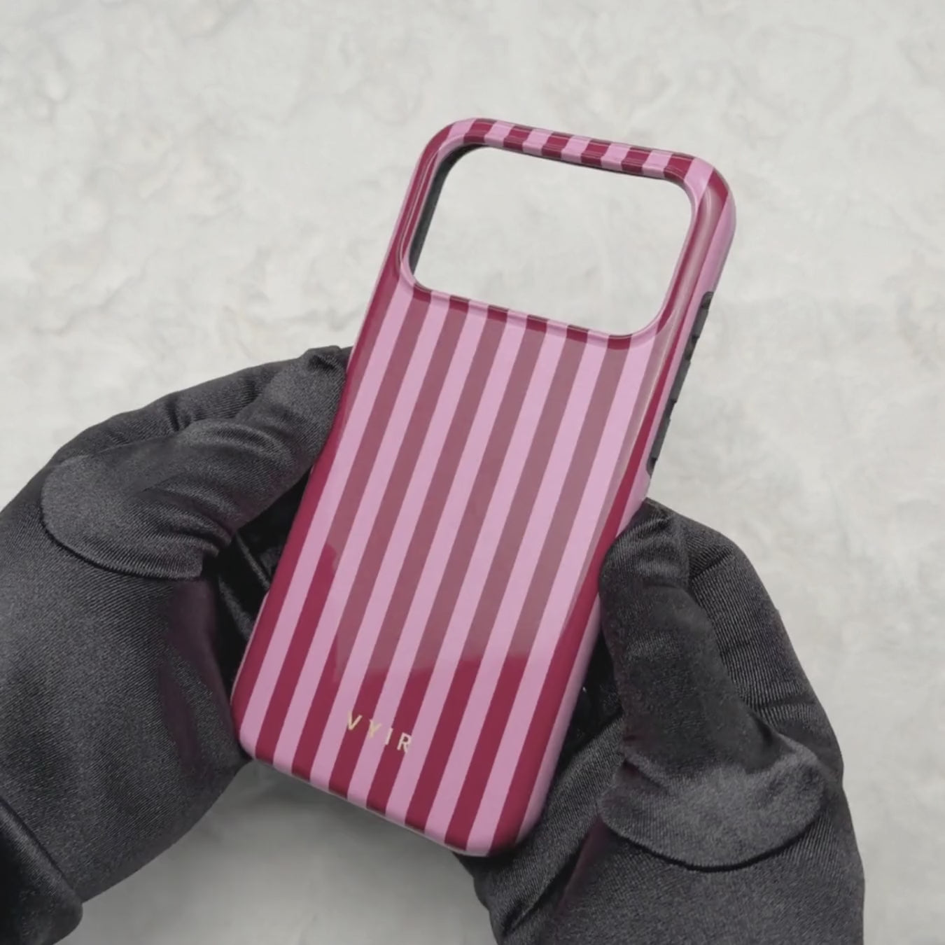 Vertical Stripes, Candy Pink - Tough Mobilskal