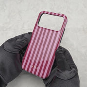 Vertical Stripes, Candy Pink - Tough Mobilskal